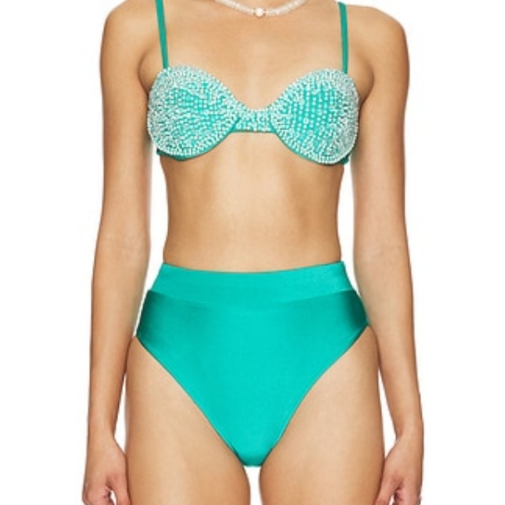NEW Patbo Hand Beaded Bikini Top M/Bottom L